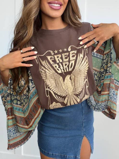Free Bird Kimono Sleeves Tee