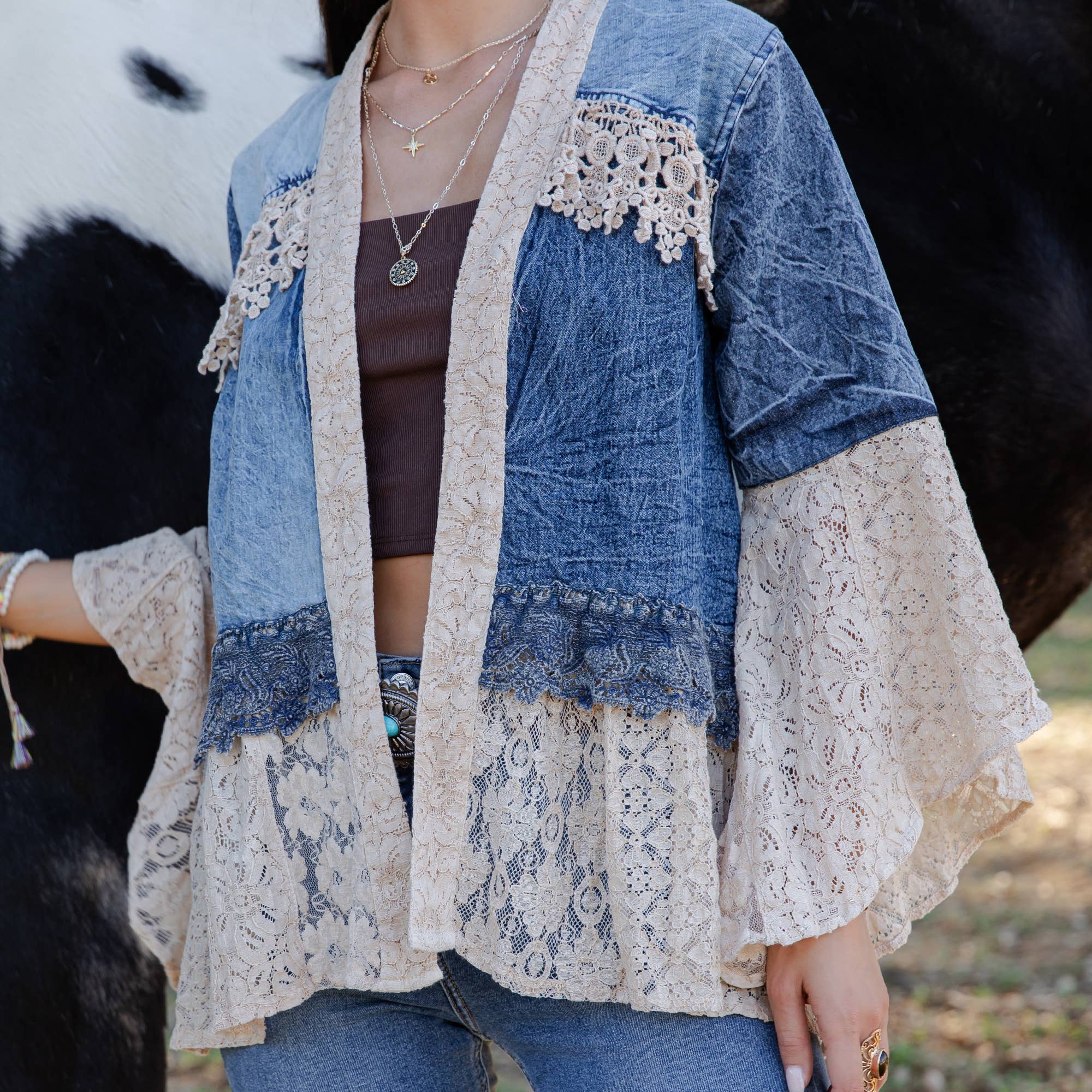 Western Boho Lace Kimono