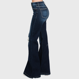 Vintage Vibes Distressed Flare Jeans