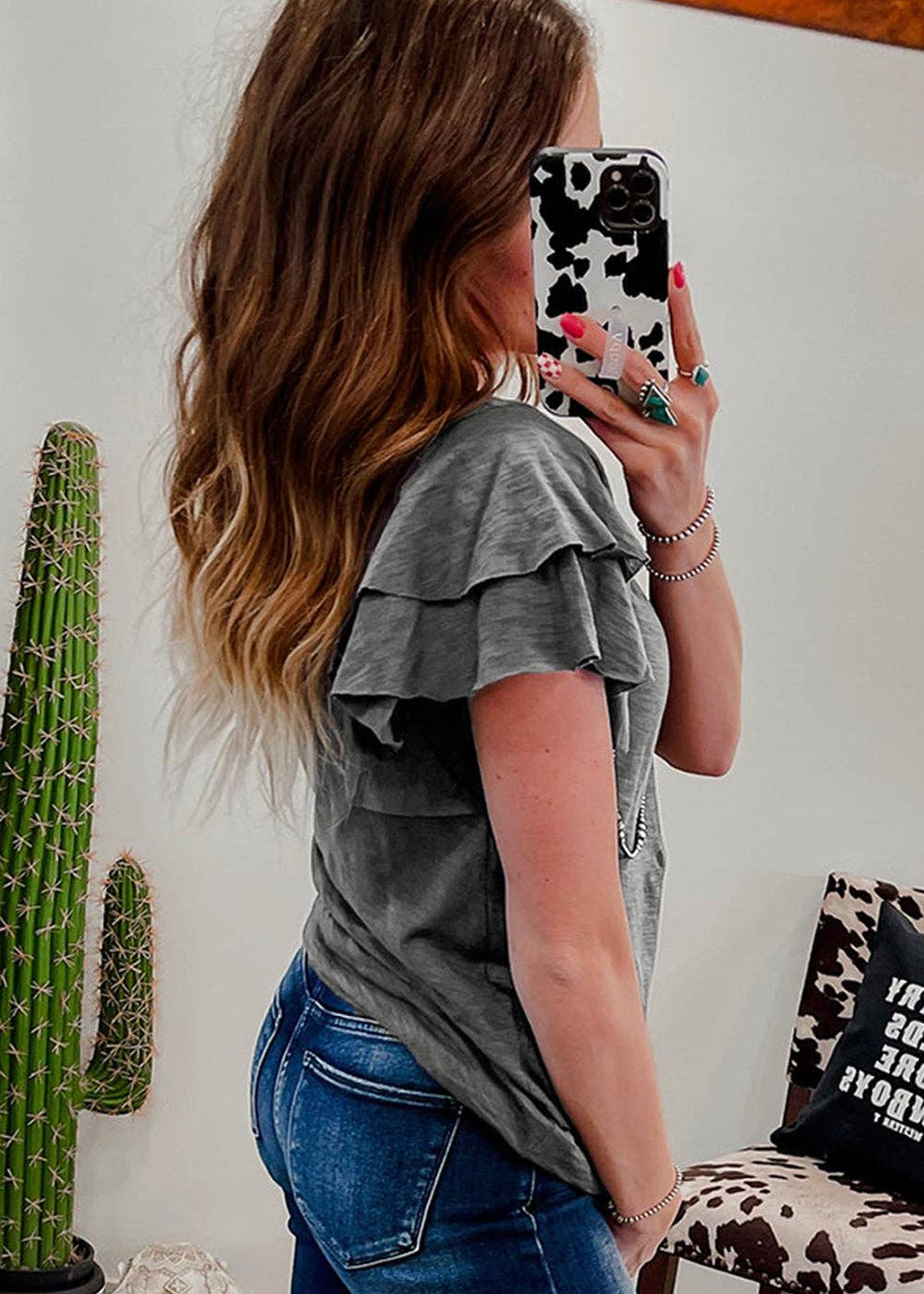 Stormy Skies Ruffle Tee