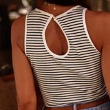 Striped Knit Sleeveless Top