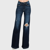 Vintage Vibes Distressed Flare Jeans