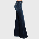 Vintage Vibes Distressed Flare Jeans