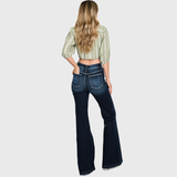Vintage Vibes Distressed Flare Jeans