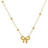Gold Bow Pendant Choker Necklace