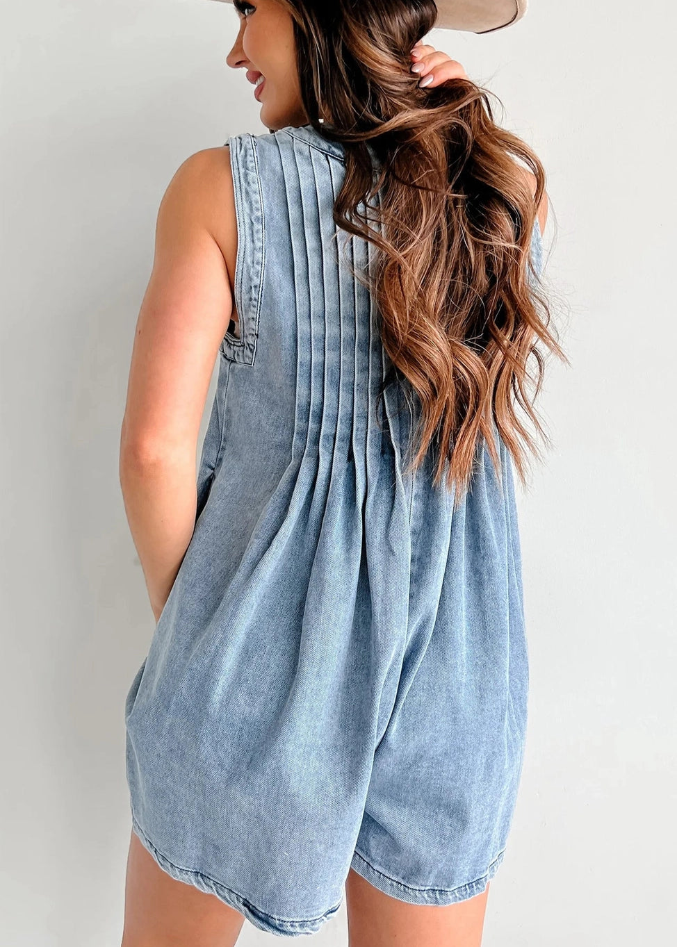 Blue Denim Romper