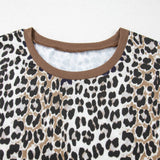 Leopard Short Sleeve Plus Size Top