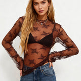 Floral Lace Mesh Top