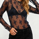 Floral Lace Mesh Top