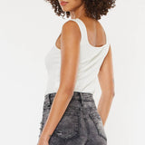 Black Frayed Denim Shorts