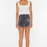 Black Frayed Denim Shorts
