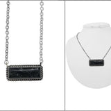 Semi Stone Bar Necklace