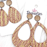 Champagne & Blush Leather Dangle Earrings