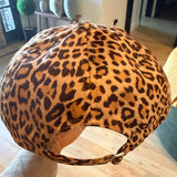 WHITE EMBROIDERIED BOW- LEOPARD SUEDE HAT