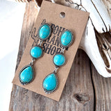3 Tier Stone Post Earrings