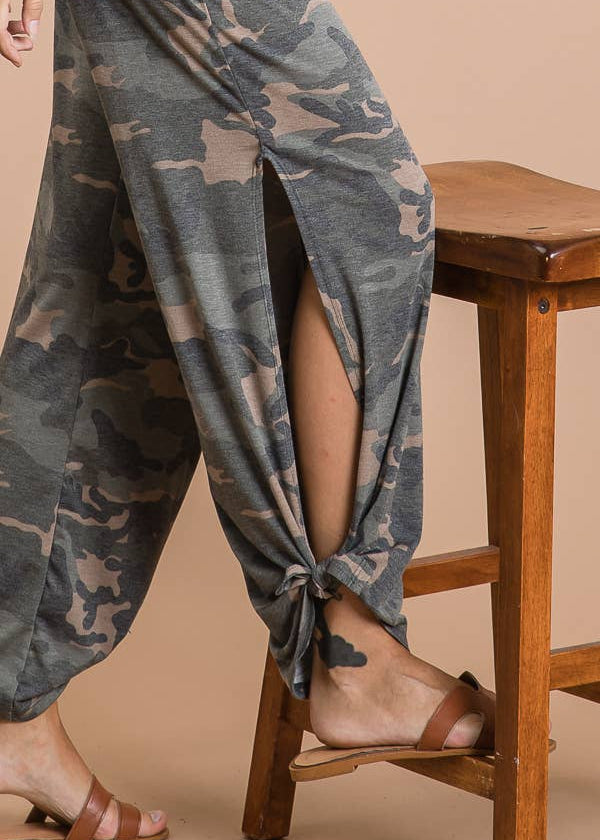 Camo Ankle Tie Pants