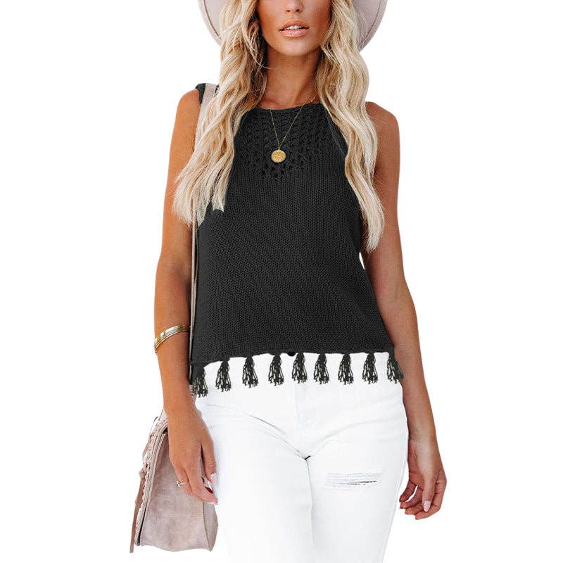 Fringe & Flow Knit Tank