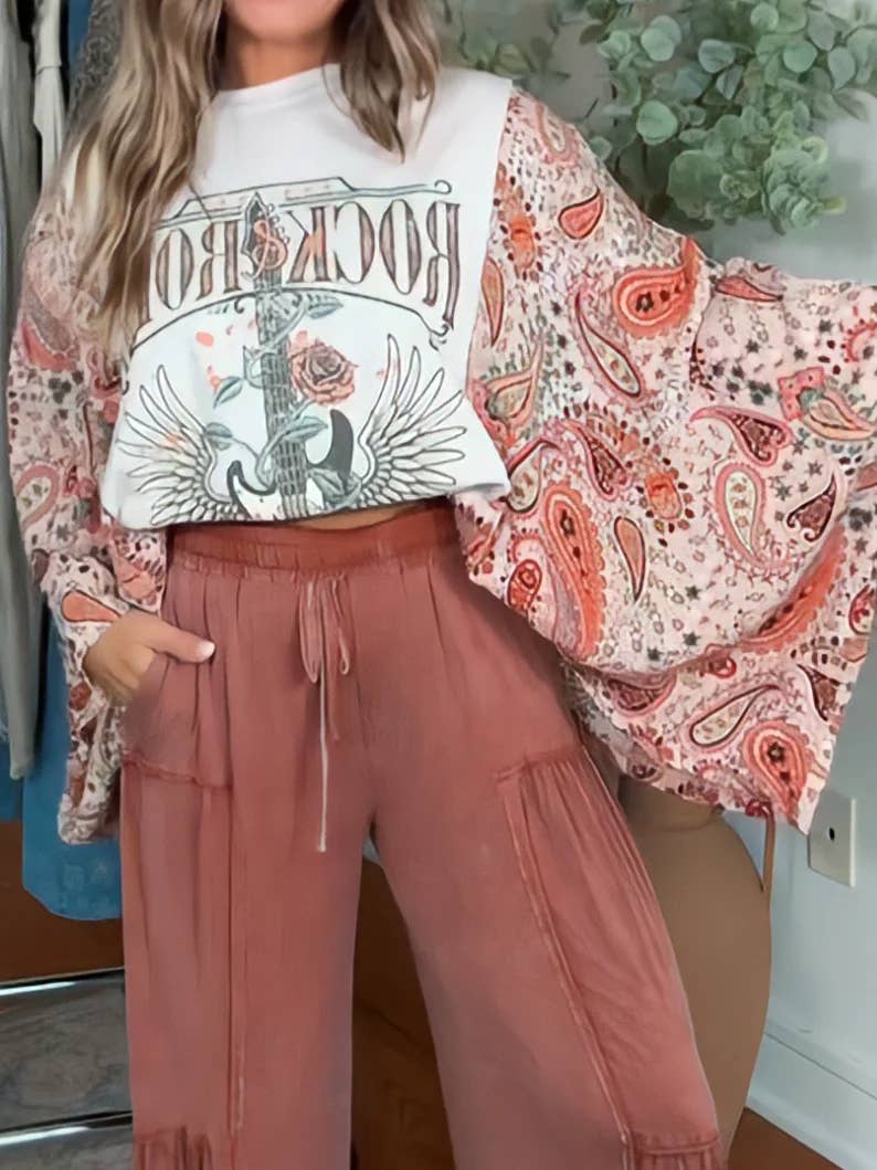 Rock and Roll Kimono Sleeve Tee
