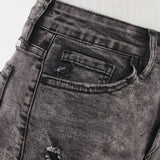 Black Frayed Denim Shorts
