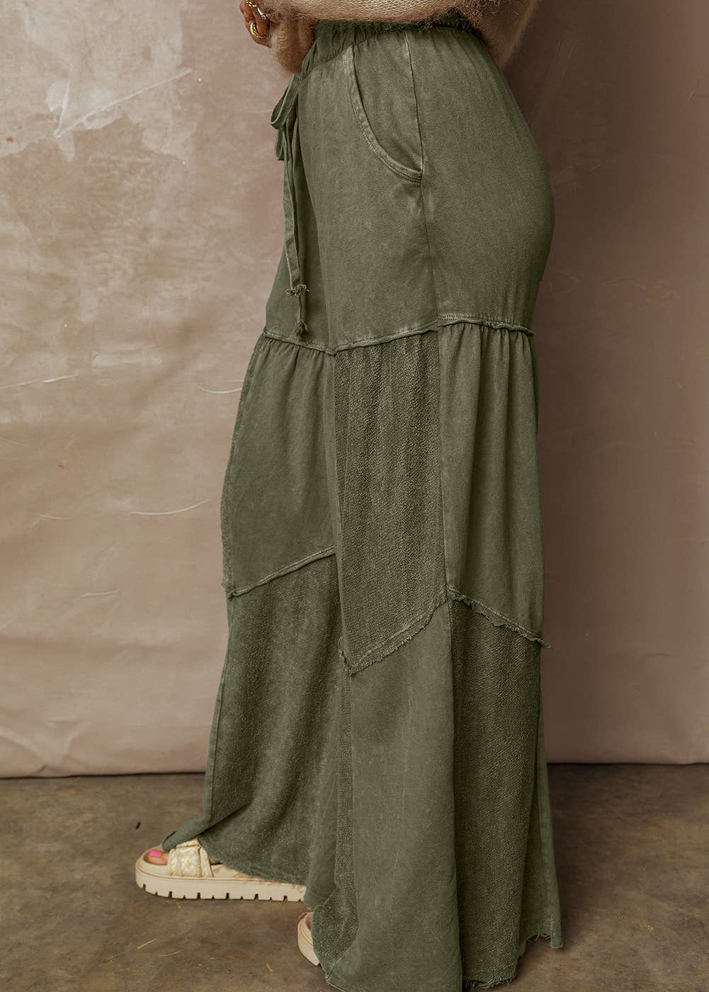 Mineral Wash Patch Drawstring Pants